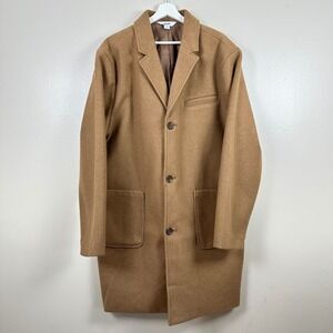 Old Navy Men's XXL Topcoat Camel Brown Long Sleeve Button Front Business Classic